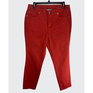 Christopher & Banks Signature Slimming Ankle Fit Mid Rise Red Pants Size 10